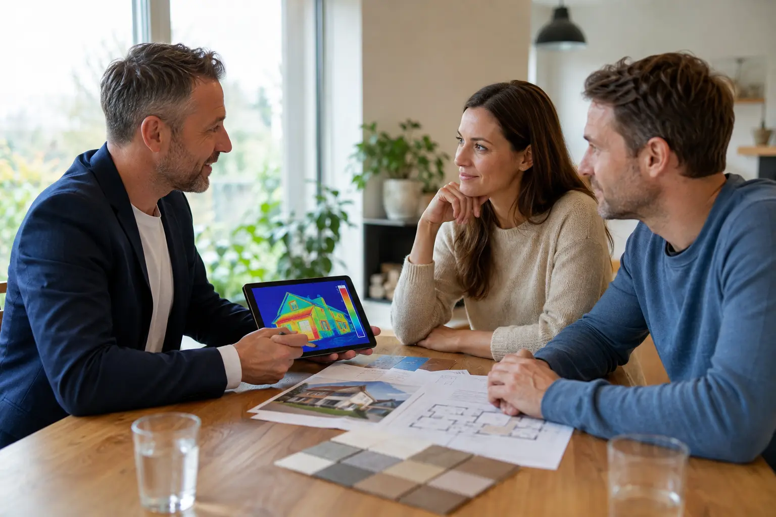 Energieberater im Gespräch zur Sanierungsplanung