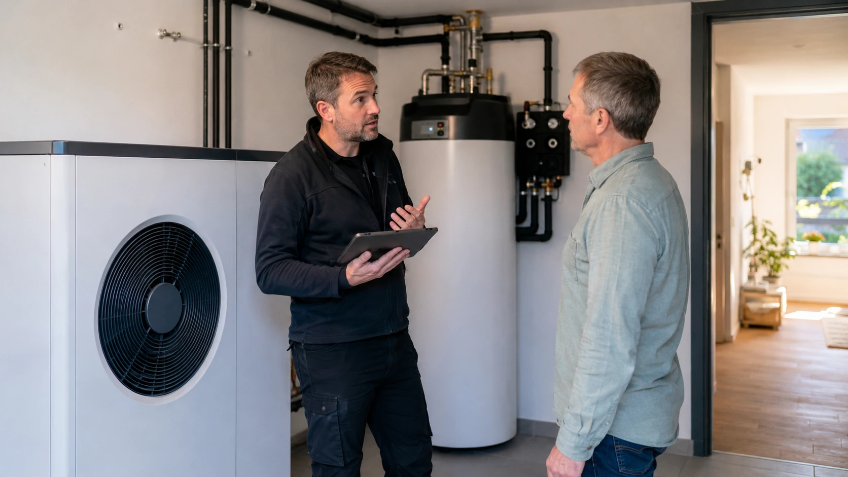 Technische Heizungsanlage als Motiv für Energieeffizienz im Gewerbe
